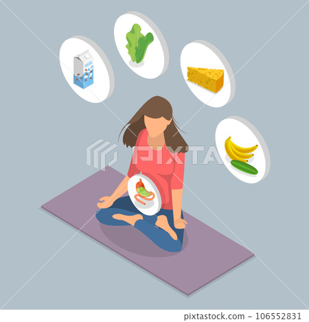 3D Isometric Flat Vector Conceptual Illustration of Consuming Beneficial Microorganisms 106552831