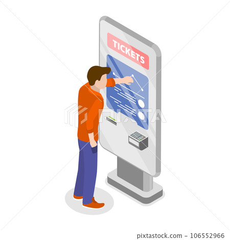 3D Isometric Flat Vector Set of Ticket Kiosks. Item 3 106552966