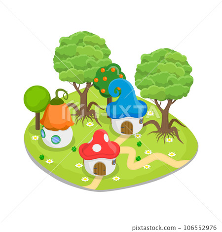 3D Isometric Flat Vector Set of Fairytale Characters and Items. Item 8 3D Isometric Flat Vector Set of Fairytale Characters and Items. Item 8 106552976