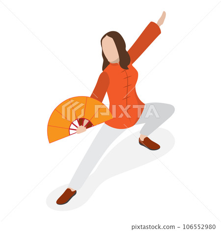 3D Isometric Flat Vector Set of Tai Chi. Item 5 106552980
