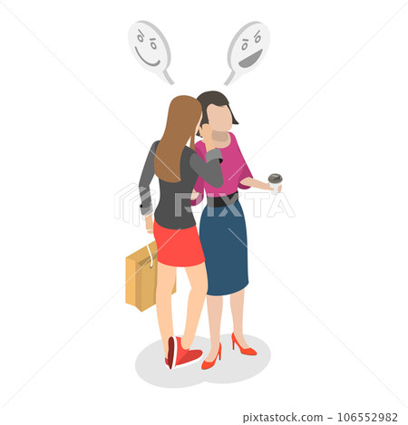 3D Isometric Flat Vector Set of Gossips. Item 3 3D Isometric Flat Vector Set of Gossips. Item 3 106552982