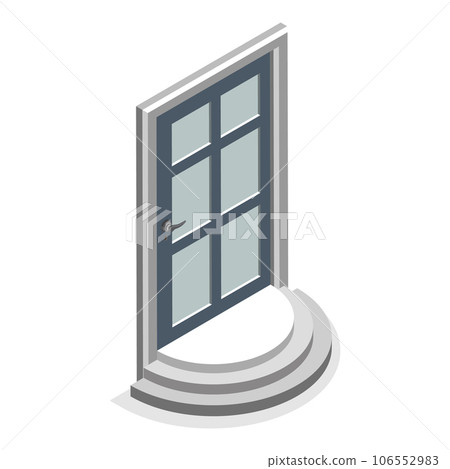 3D Isometric Flat Vector Set of Doors. Item 5 106552983