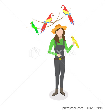 3D Isometric Flat Vector Set of Zookeepers. Item 1 3D Isometric Flat Vector Set of Zookeepers. Item 1 106552998