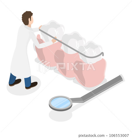 3D Isometric Flat Vector Illustration of Orthodontic Care. Item 1 106553007