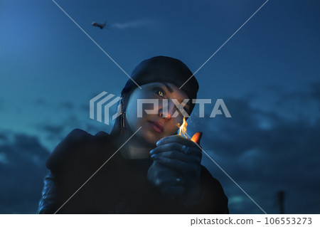 Fashion Gir. Beautiful fashionable glamor girl shows poses in modern clothes against the backdrop of beautiful scenery and flawless nature. High quality photo Fashion Gir. Beautiful fashionable glamor girl shows poses in modern clothes against the backdrop of beautiful scenery and flawless nature. High quality photo 106553273