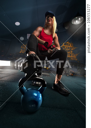 Beautiful Fit Crossfit Woman Exercising Stock Image - Image of