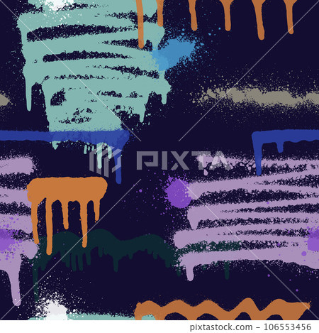 Graffiti spray paint seamless pattern. Vector illustration. 106553456