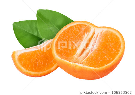 Tangerine or clementine isolated on white background with full depth of field. 106553562