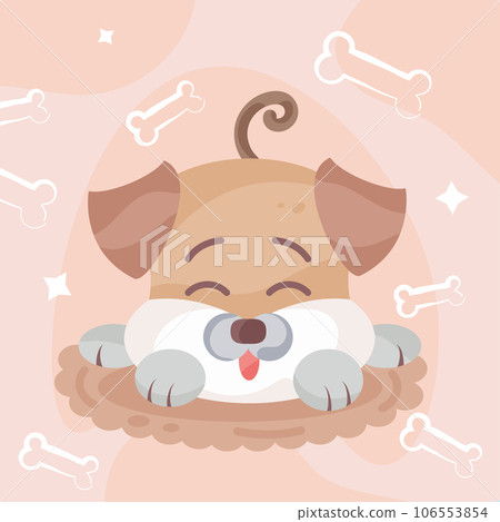 Isolated cute fox terrier dog cartoon character Vector Isolated cute fox terrier dog cartoon character Vector 106553854