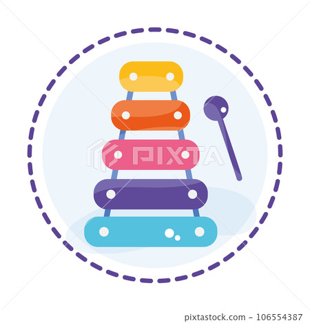 Isolated colored xylophone toy icon Flat design Vector 106554387