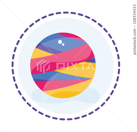 Isolated colored beach ball toy icon Flat design Vector 106554433