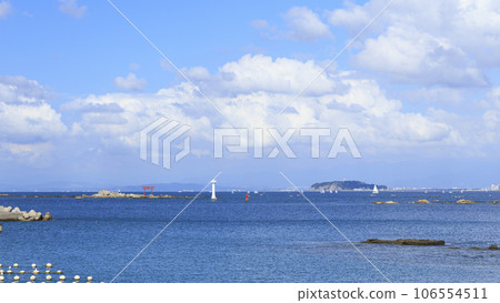 Summer near Yujiro Lighthouse in Morito, Hayama Town, Miura District, Shonan Miura Peninsula, Kanagawa Prefecture Summer near Yujiro Lighthouse in Morito, Hayama Town, Miura District, Shonan Miura Peninsula, Kanagawa Prefecture 106554511