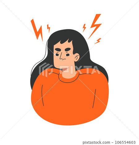 Angry Woman with Emotion of Anger Showing Facial Expression Vector Illustration Angry Woman with Emotion of Anger Showing Facial Expression Vector Illustration 106554603