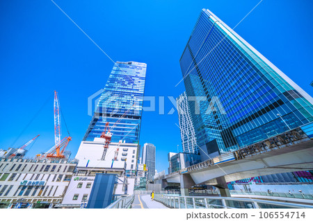 Tokyo cityscape in Japan - View of Shibuya under the blue sky, Shibuya Station, Shibuya Sakura Stage SHIBUYA Tower, etc. Tokyo cityscape in Japan - View of Shibuya under the blue sky, Shibuya Station, Shibuya Sakura Stage SHIBUYA Tower, etc. 106554714