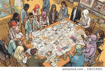 Multi-Ethnic Diverse Group of People In Circle Concept Multi-Ethnic Diverse Group of People In Circle Concept 106554801