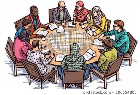 Multi-Ethnic Diverse Group of People In Circle Concept Multi-Ethnic Diverse Group of People In Circle Concept 106554803