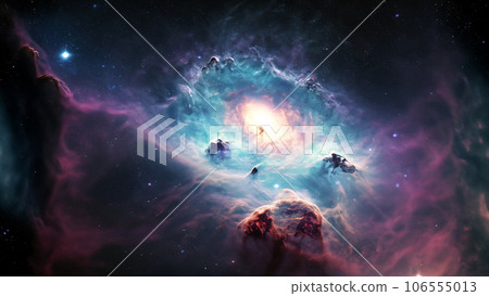 Colorful nebula - astronomical photography of outer space and far galaxies. AI generated image Colorful nebula - astronomical photography of outer space and far galaxies. AI generated image 106555013