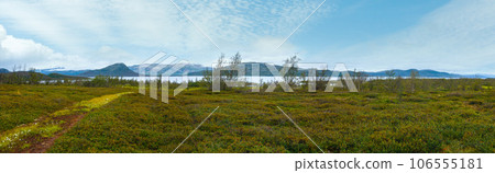 Tornetrask lake summer view ( Lapland, Sweden) 106555181