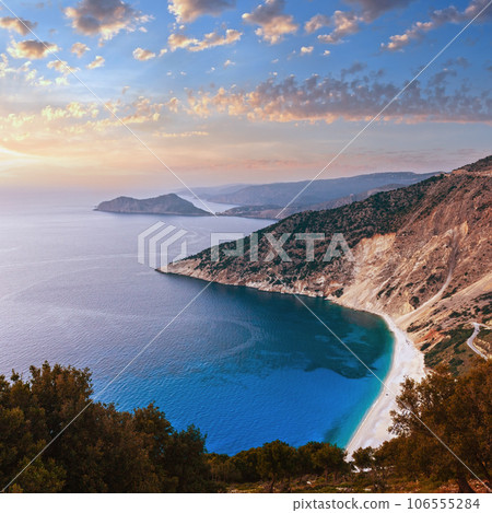 Sunset summer coastline ( Kefalonia, Greece). Sunset summer coastline ( Kefalonia, Greece). 106555284