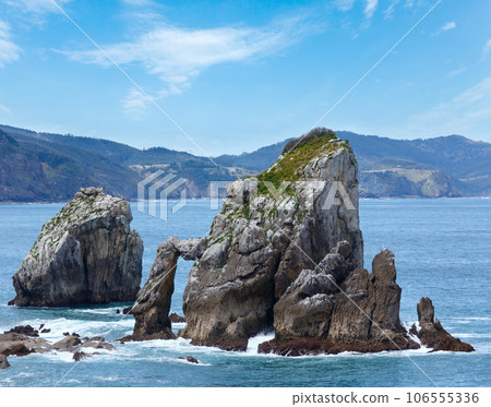 Biscay bay coast landscape, Spain. 106555336