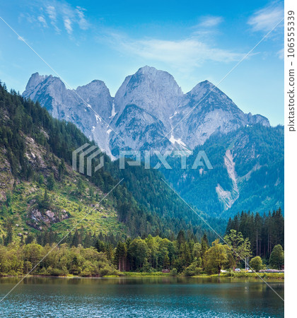 Beautiful summer Alpine lake Gosausee view (Austria). Beautiful summer Alpine lake Gosausee view (Austria). 106555339