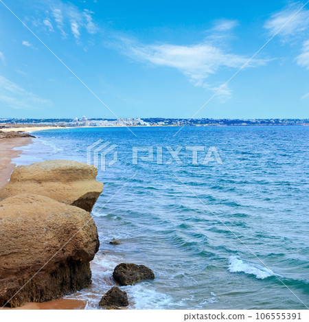 Albufeira beach (Algarve, Portugal). Albufeira beach (Algarve, Portugal). 106555391