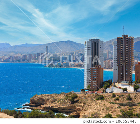 Benidorm city coast view (Spain). Benidorm city coast view (Spain). 106555443