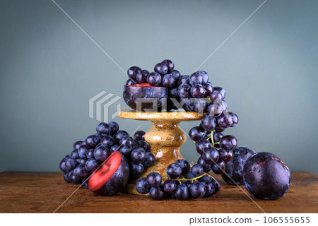 Fruits on the cake stand. Fruits on the cake stand. 106555655