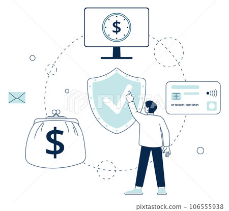 Payment protection. Electronic money safety service concept 106555938
