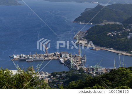 View from Yumiharidake Observation Deck in Sasebo Port, Nagasaki Prefecture 106556135