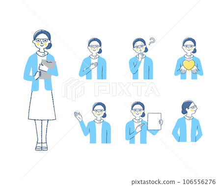 Female medical worker's facial expression_i-8 variation set Female medical worker's facial expression_i-8 variation set 106556276