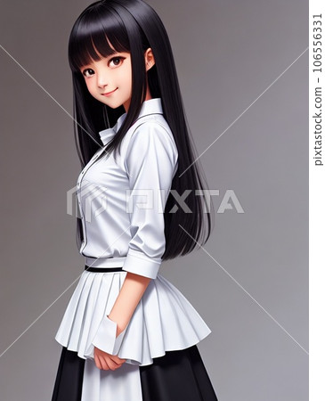 穿著白色連衣裙的長發女人 穿著白色連衣裙的長發女人 106556331