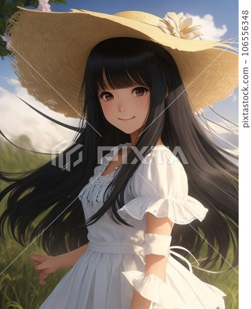 戴著草帽的可愛女孩 106556348