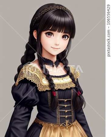 Cute girl wearing ethnic costume 106556429