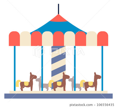 Carousel icon. Color merry go round. Country funfair symbol 106556435