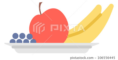 Fruit plate icon. Healthy fresh food dish Fruit plate icon. Healthy fresh food dish 106556445