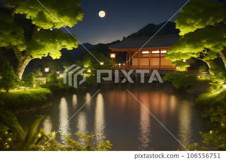 月亮升起的天空 - 生成人工智能 106556751