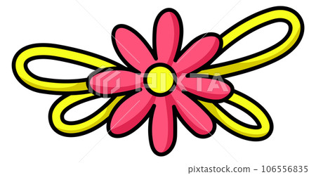 Hair clip cartoon icon. Flower pin accessory 106556835