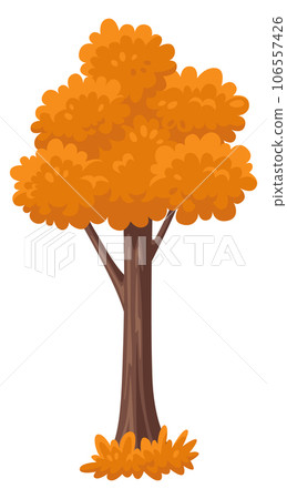 Autumn maple tree. Cartoon season park plant Autumn maple tree. Cartoon season park plant 106557426
