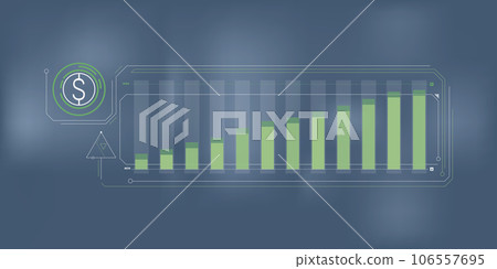 Abstract simple infographics of rising dollar price. 106557695
