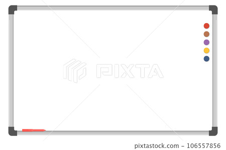 Empty whiteboard for color markers. Office presentation board 106557856
