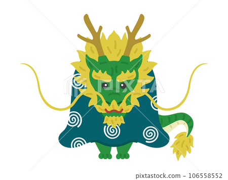 Illustration of a dragon character wearing a furoshiki 106558552