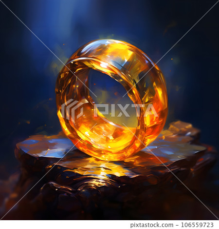 色彩鮮豔的琥珀戒指插畫素材生成AI 106559723