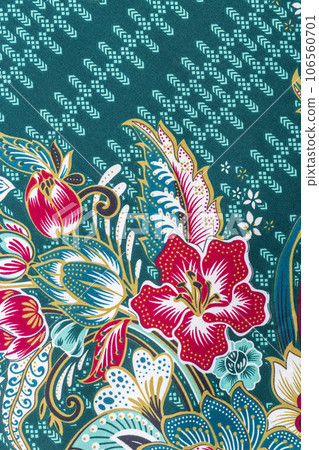 The Colorful batik cloth fabric background. 106560701