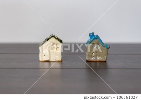 Two small cute houses made of ceramics Two small cute houses made of ceramics 106561027