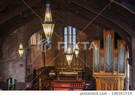 The magnificent red brick cathedral of Kawaguchi Christian Church (Kawaguchi, Nishi-ku, Osaka) 106561559