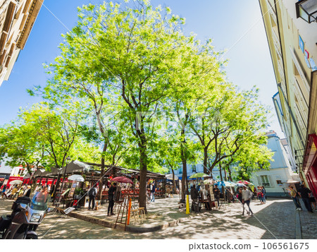 Place du Tertre in Montmartre, Paris *partially soft focus 106561675