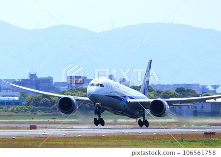 Osaka International Airport ANA Airplane Takeoff Ready Sky Park Osaka International Airport ANA Airplane Takeoff Ready Sky Park 106561758