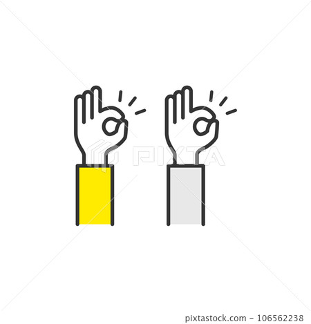 OK pose icon OK mark icon OK pose icon OK mark icon 106562238