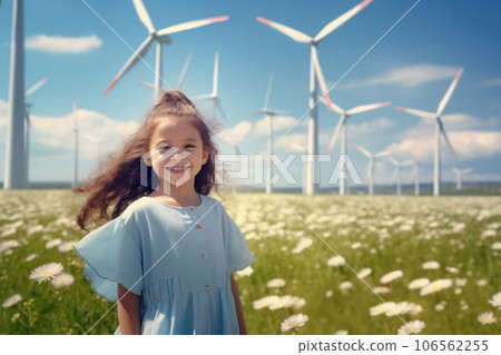 《孩子們的微笑：美麗自然環境中的生態能源教育》<圖像生成AI> 106562255